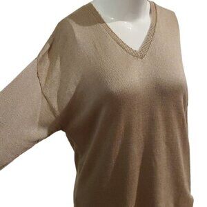 [Sarah Arizona] Gold V-neck Sweater - Size L